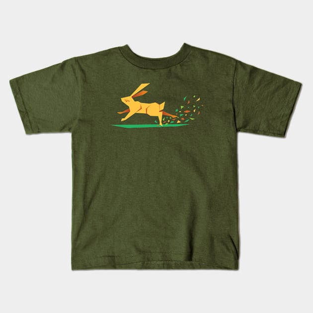 Golden Hare Kids T-Shirt by aglomeradesign